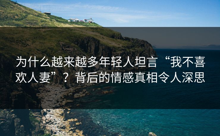 为什么越来越多年轻人坦言“我不喜欢人妻”?背后的情感真相令人深思 第1张 为什么越来越多年轻人坦言“我不喜欢人妻”?背后的情感真相令人深思 第1张